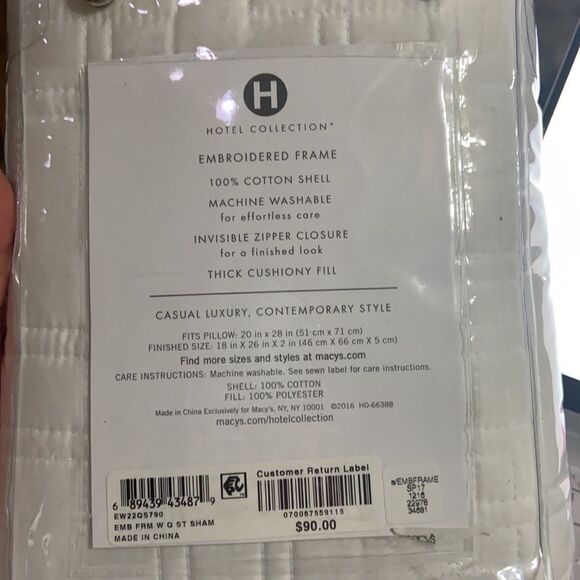 *Embroidered Frame Quilted Sham, Standard - Picture 3 of 3